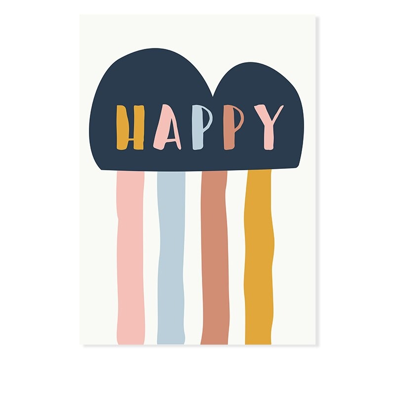Happy Color You Are My Sunshine Kinderzimmer - Leinwand Wandkunst Druck