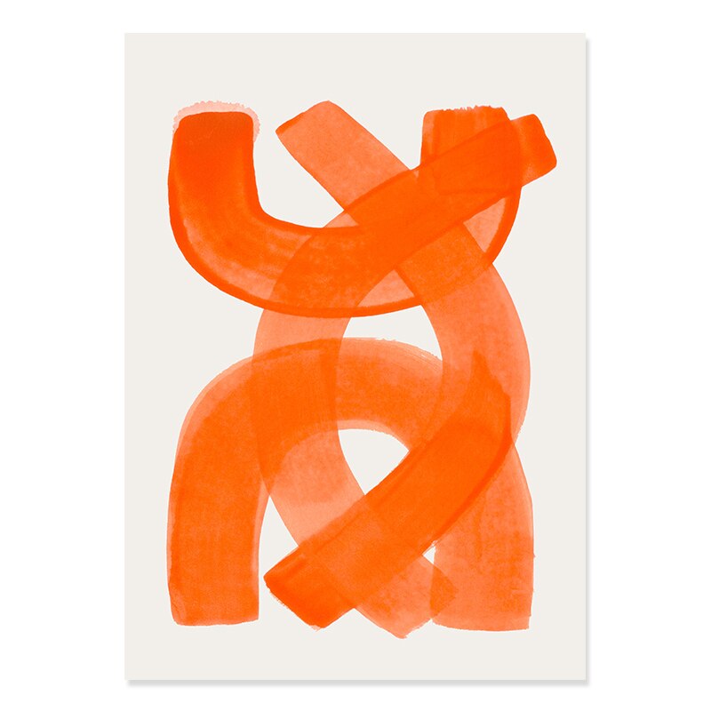 Abstrakte orange Pinselstriche - Leinwand Wandkunst Druck