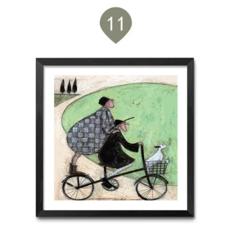 Abstrakte nordische Landschaft im Vintage-Stil – Leinwanddruck