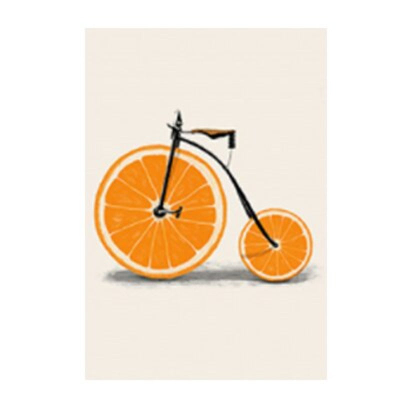 Minimalistische Mode Obst Fahrrad - Leinwand Wandkunst Druck