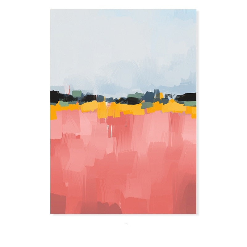 Abstract Multi Farben Pinselstrich - Leinwand Wandkunst Druck