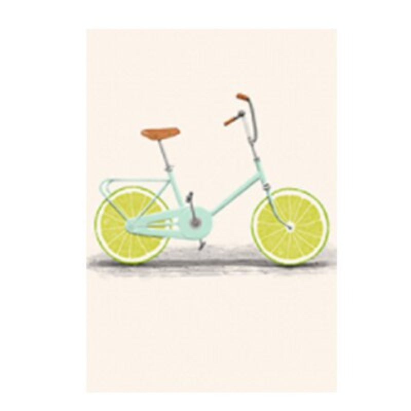 Minimalistische Mode Obst Fahrrad - Leinwand Wandkunst Druck