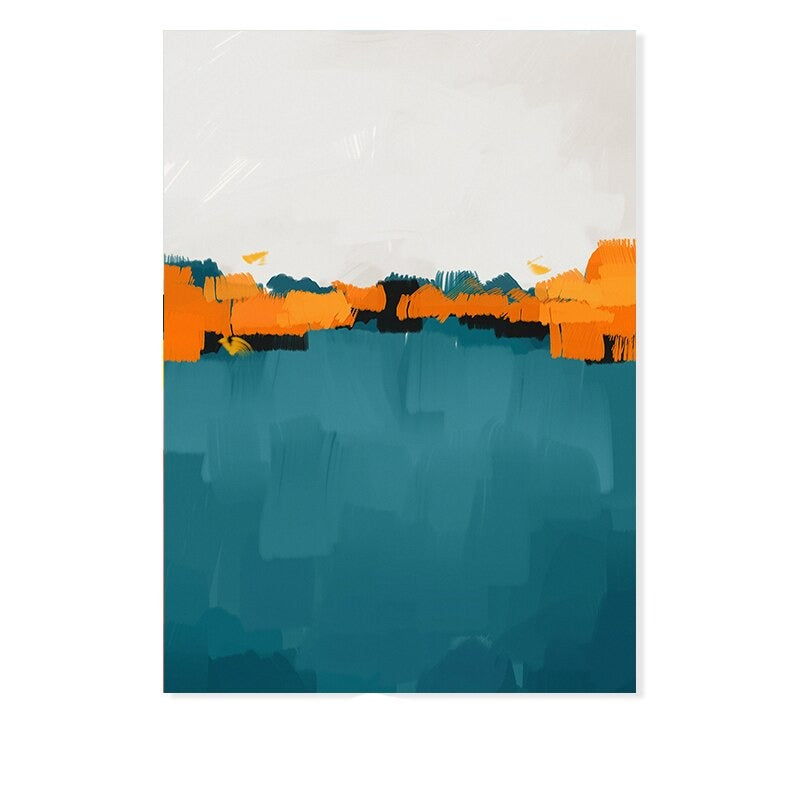 Abstract Multi Farben Pinselstrich - Leinwand Wandkunst Druck