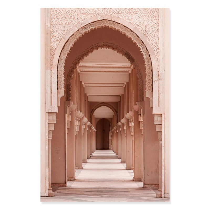 Marokkanische Wüste & Architektur - Leinwand Wandkunstdruck