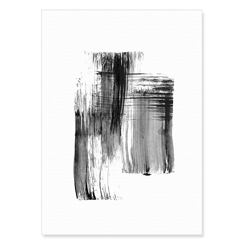 Abstracte Tintenbürstenstriche - Leinwand Wandkunstdruck