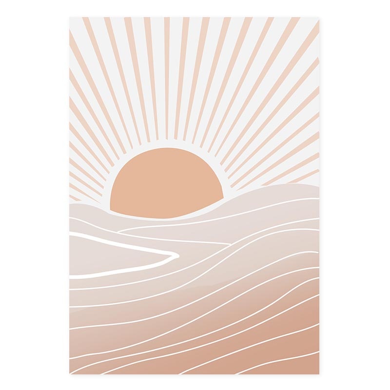 Modern Terracotta Boho Natur - Leinwand Wandkunst Druck