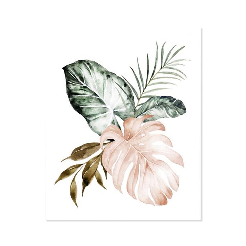 Tropische botanische grüne Blätter - Leinwandbild