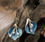 Brehn | Vintage Blau Lotus Silber Ohrringe