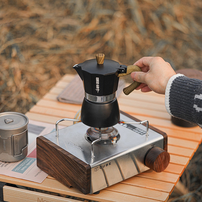 Vintage Holzgriff Espresso Maker Moka Pot Brühtools | Brehn