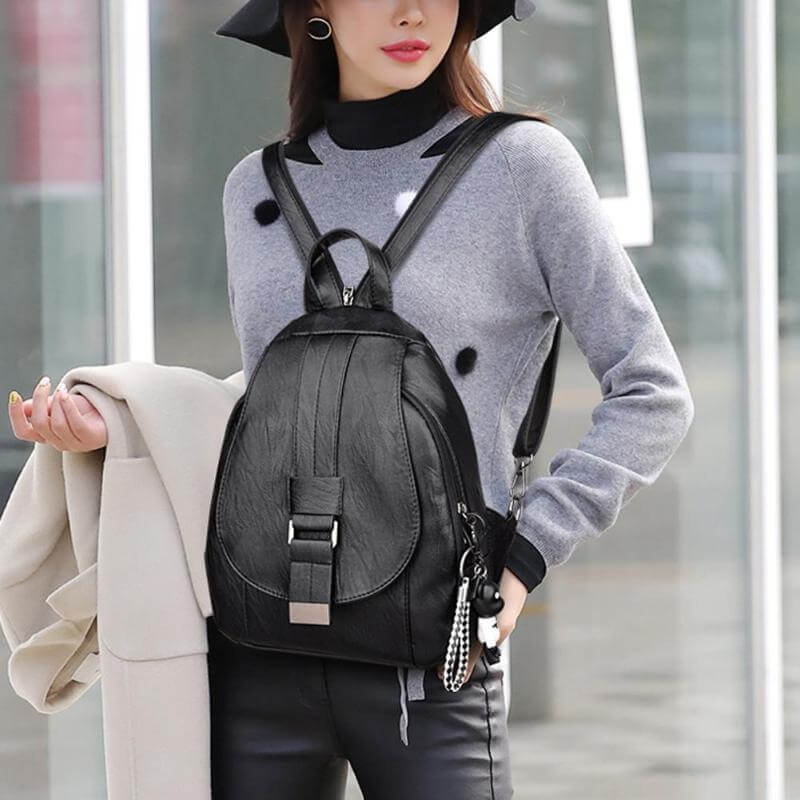 Premium Wasserabweisender Leder Rucksack für Frauen | Brehn