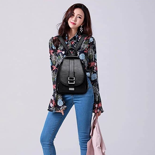 Premium Wasserabweisender Leder Rucksack für Frauen | Brehn