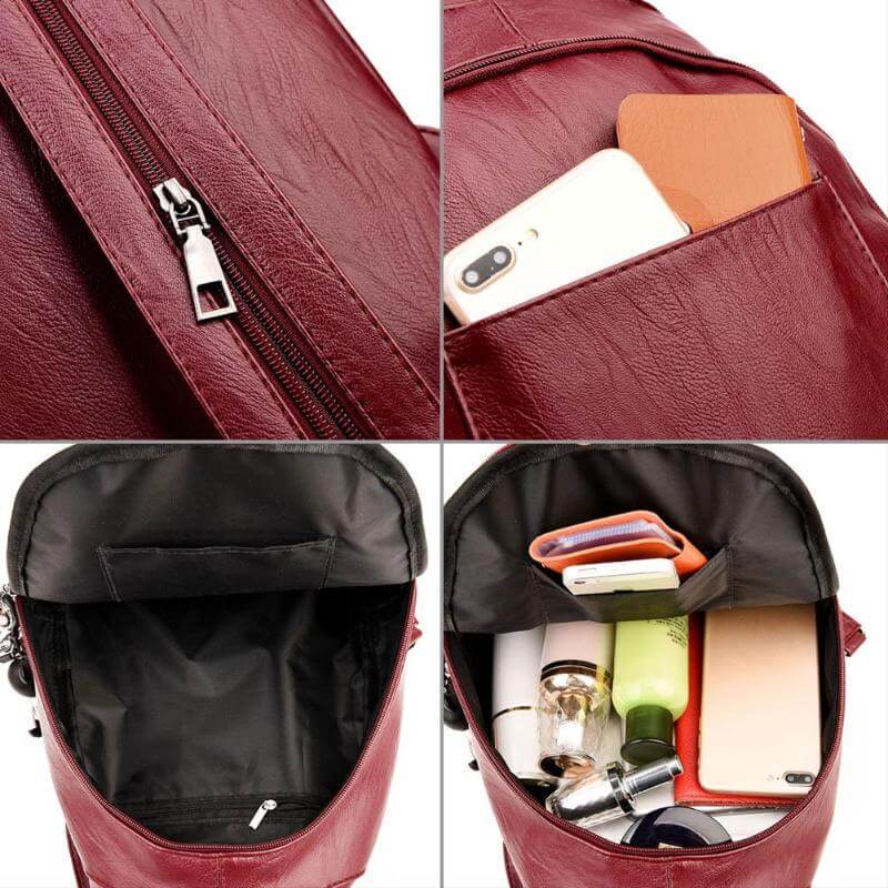 Premium Wasserabweisender Leder Rucksack für Frauen | Brehn