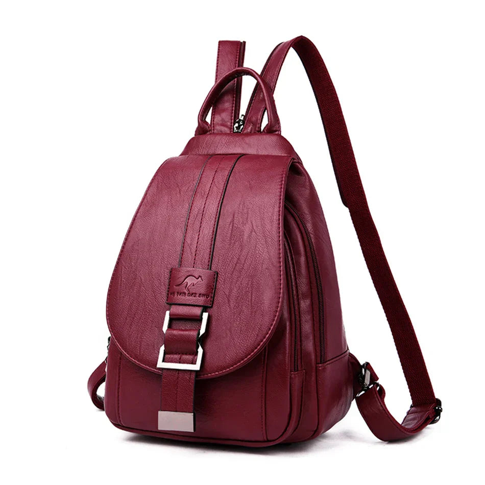 Premium Wasserabweisender Leder Rucksack für Frauen | Brehn