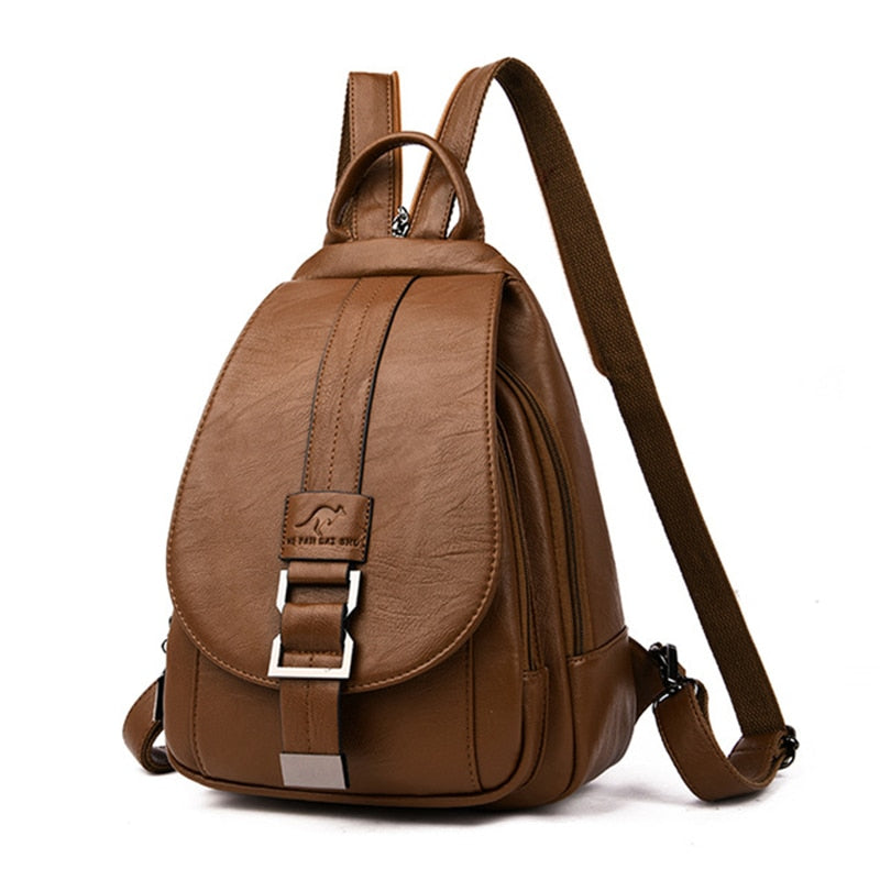 Premium Wasserabweisender Leder Rucksack für Frauen | Brehn