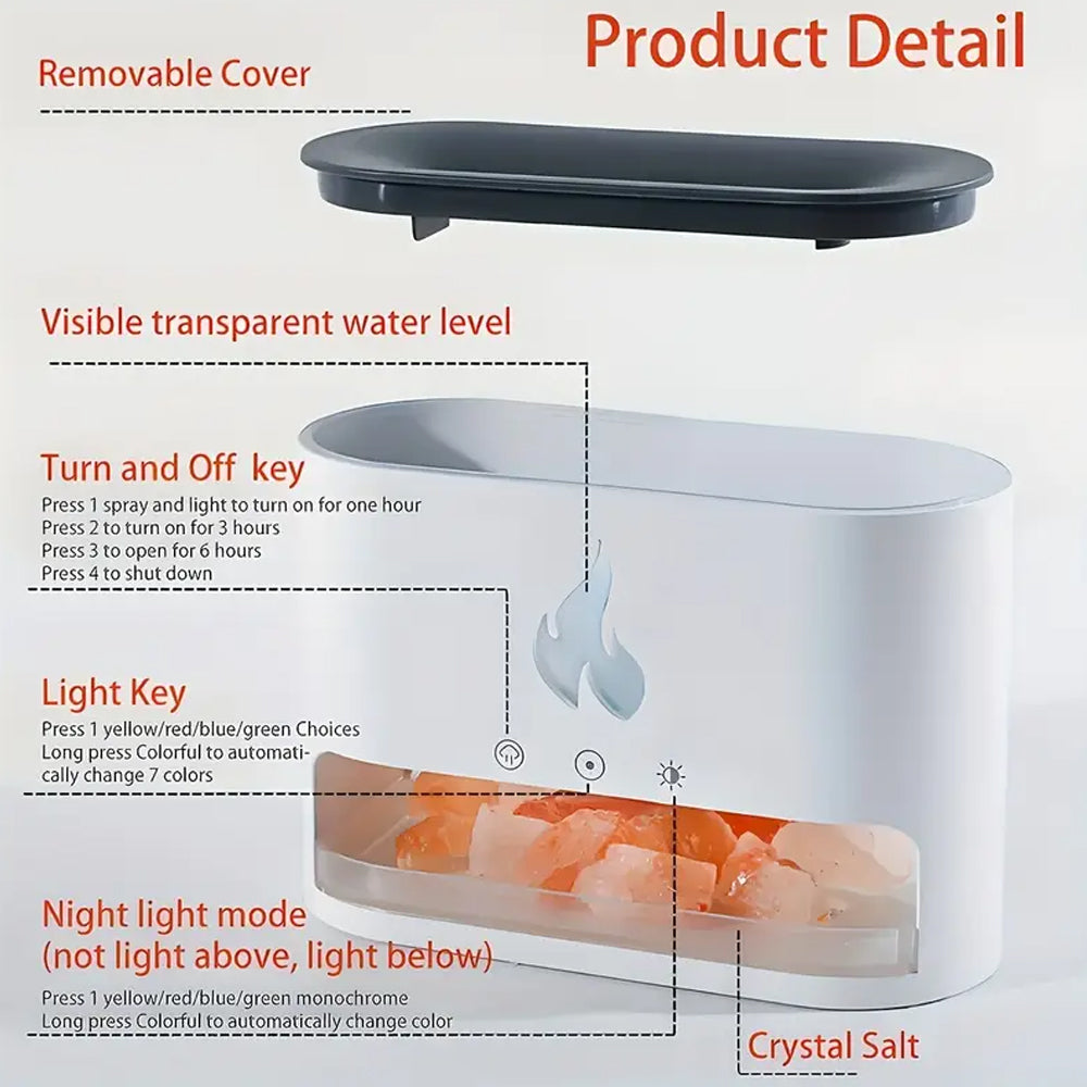 Vulkan Luftbefeuchter & Aroma Diffuser 240 ml mit Kristallsalz | Brehn