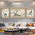 Set aus 3 Stück Modern Aesthetics Triptychon Licht Luxus Feder Abstrakte Wandkunst Feine Kunst Leinwanddrucke Feng Shui Bilder für modernes Wohnzimmer | Brehn