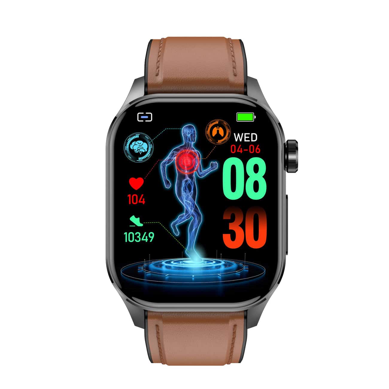 Brehn | Smartwatch für Gesundheit & Fitness – EKG, Blutdruck, Herzfrequenzmessung – Kompatibel mit iOS & Android