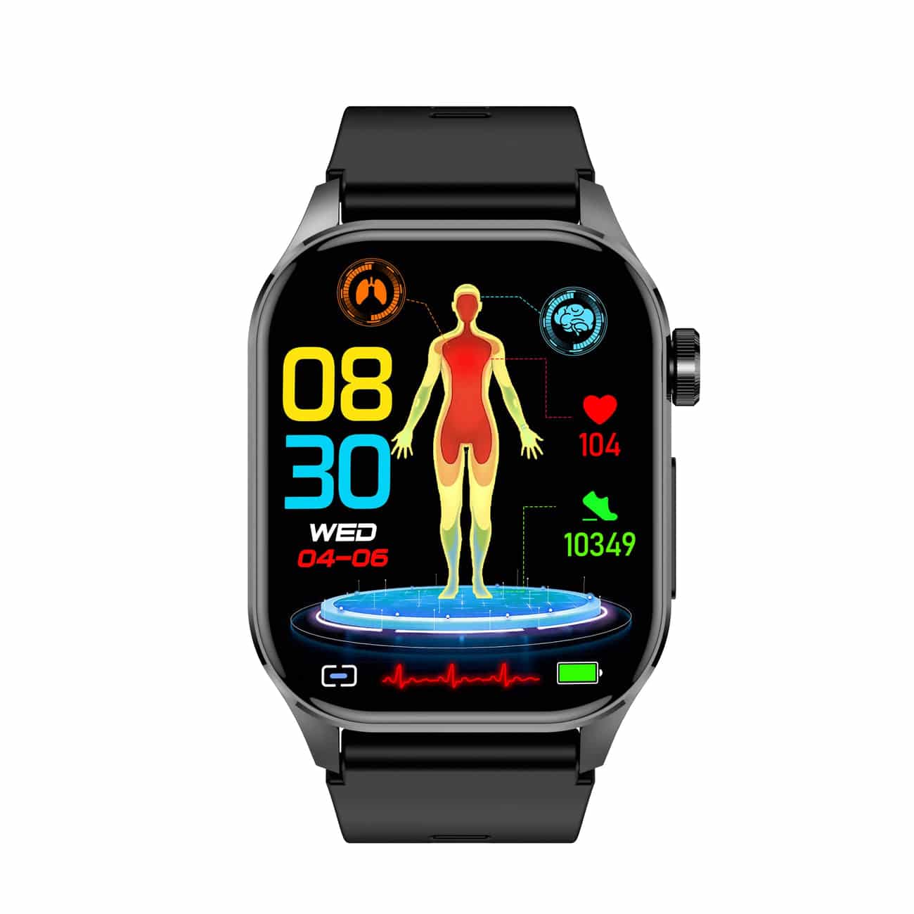 Brehn | Smartwatch für Gesundheit & Fitness – EKG, Blutdruck, Herzfrequenzmessung – Kompatibel mit iOS & Android