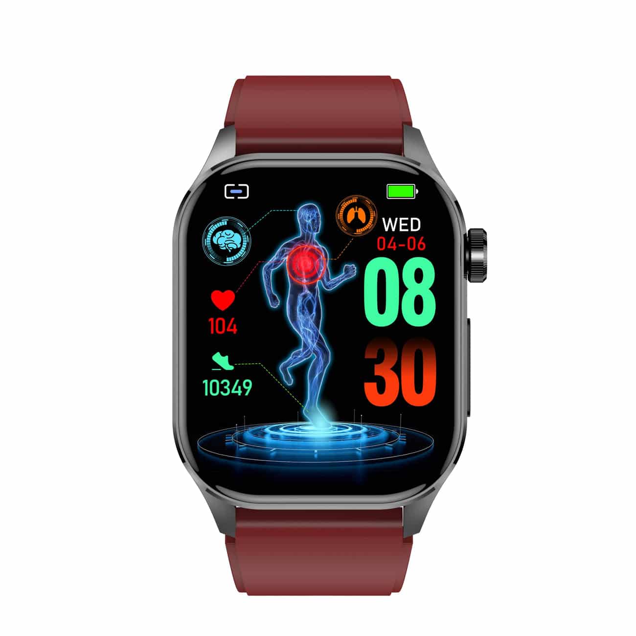 Brehn | Smartwatch für Gesundheit & Fitness – EKG, Blutdruck, Herzfrequenzmessung – Kompatibel mit iOS & Android