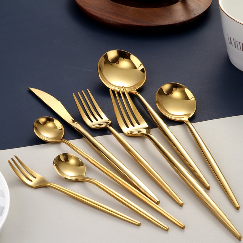 Brehn | RoyalGlimmer Gold Besteckset - Gold Besteckset für eine luxuriöse Tischdekoration