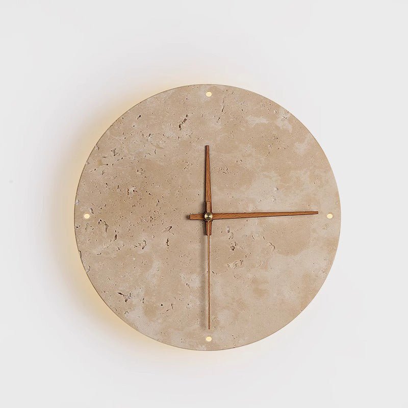 Brehn | Erwecken Sie Ihren Raum mit der Wabi-sabi Wanduhr aus Travertin
