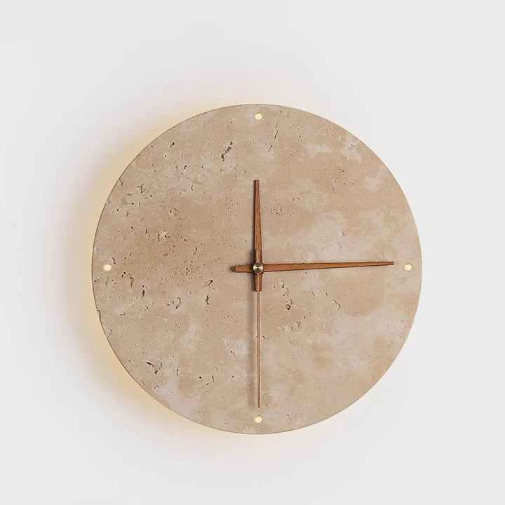 Brehn | Erwecken Sie Ihren Raum mit der Wabi-sabi Wanduhr aus Travertin