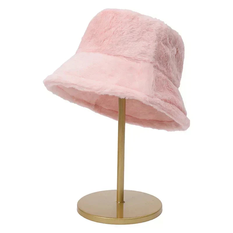 Herbst-Bucket-Hat für Damen aus Kunstkaninchenfell – Lorna