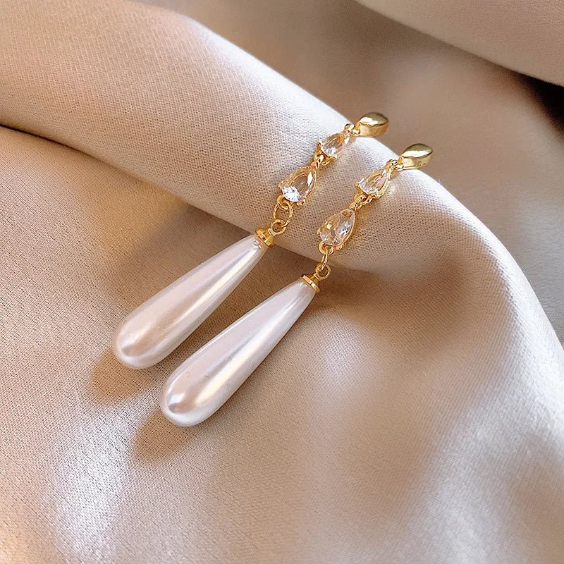 Brehn | Wasserfallperle Diamantohrringe