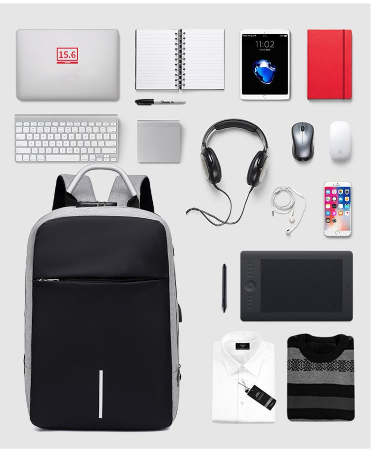 Wasserabweisender Diebstahlschutz-Rucksack mit USB-Ladeanschluss – SafeCarry | Brehn