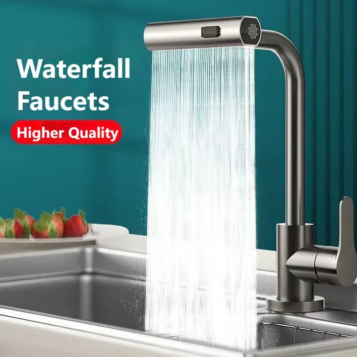 Wasserfall Küchenarmaturen Pull Out Regen Spray Badezimmer Waschbecken Wasserhahn | Brehn