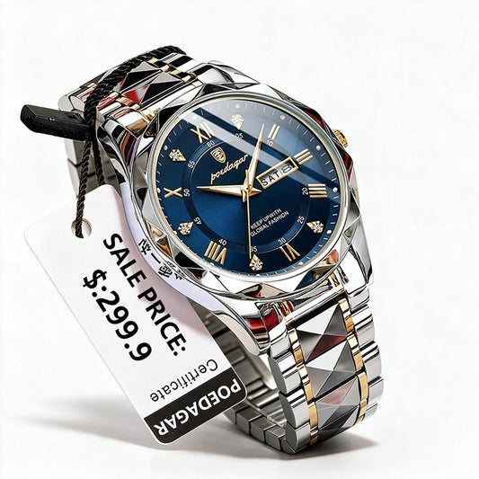 Wasserdichte Luxus-Herrenarmbanduhr einer Top-Marke mit Leuchtfunktion