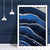 Abstrakter Kunstdruck in Marineblau und Silber Nr. 2