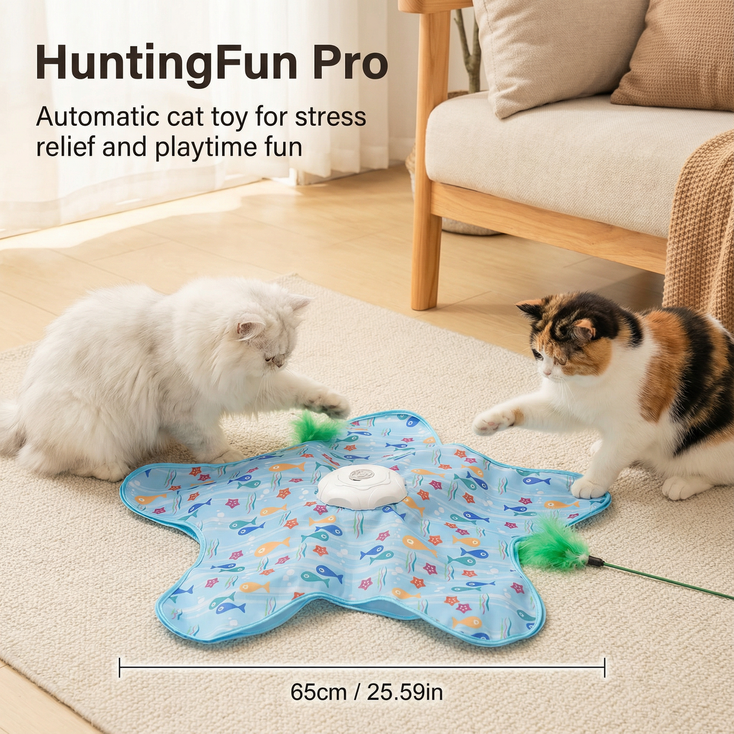 HuntingFun Pro – Automatisches Katzenspielzeug zur Stressbewältigung und Spielzeitspaß Brehn