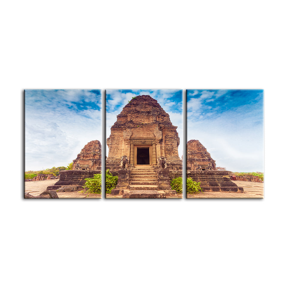 Antiker Tempel 3 Stück - Canvas Wandkunst Gemälde