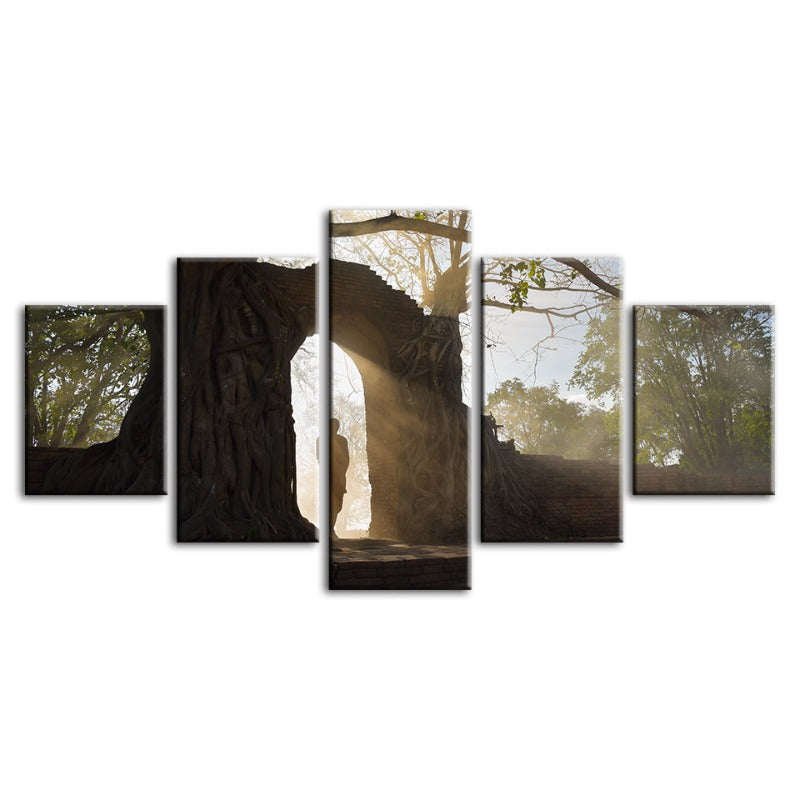 5 Stück Lone Man Natur - Leinwand Wandkunst Gemälde