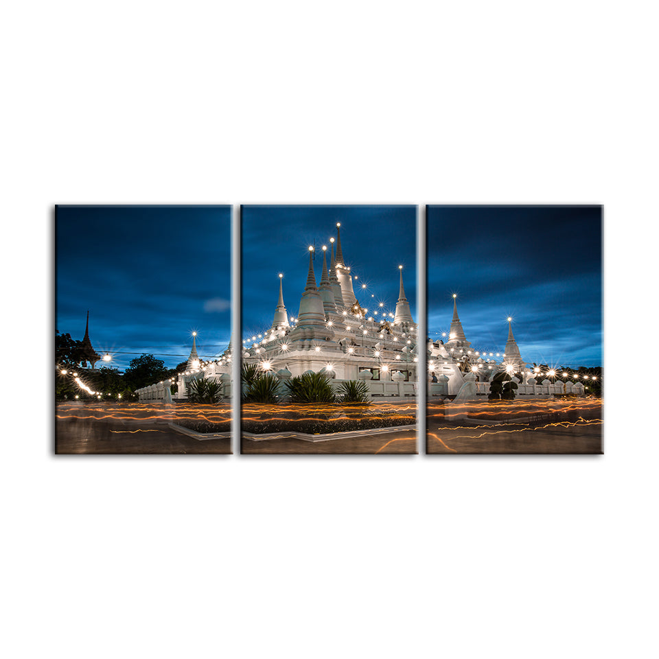 Strahlender Palast, 3-teiliges Leinwandbild