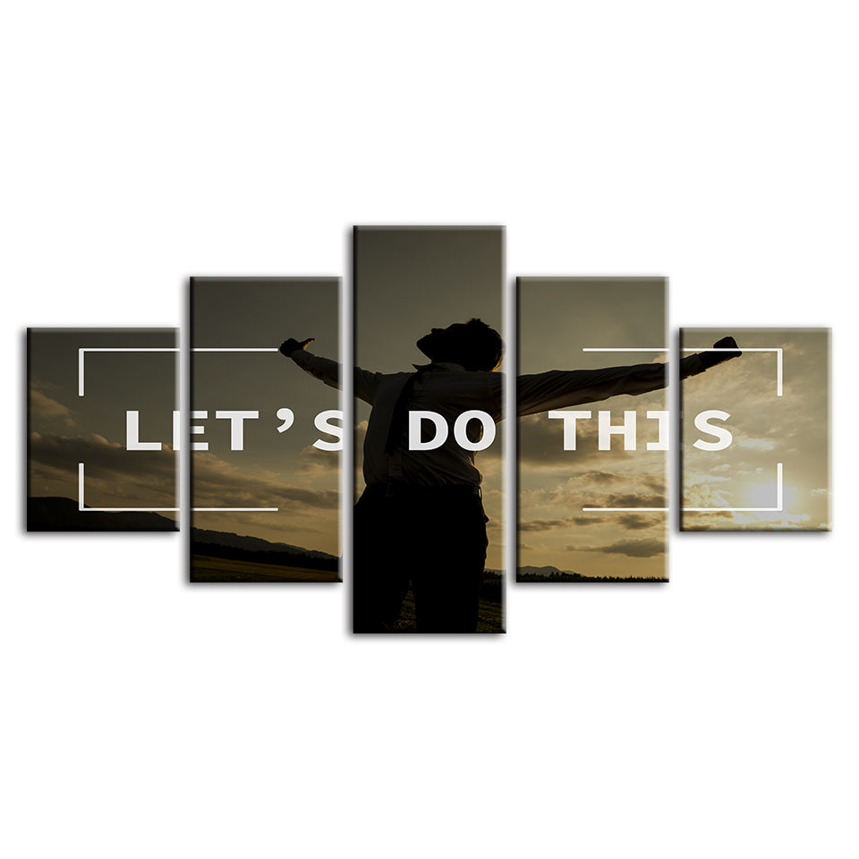 Let's Do This 5 Stück - Leinwand Wandkunst Gemälde