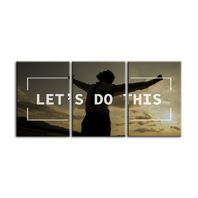 Let's Do This-Canvas Wandkunst Gemälde 3 Stück