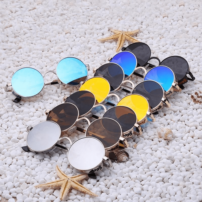 Steampunk Vintage runde Sonnenbrille, limitierte Auflage