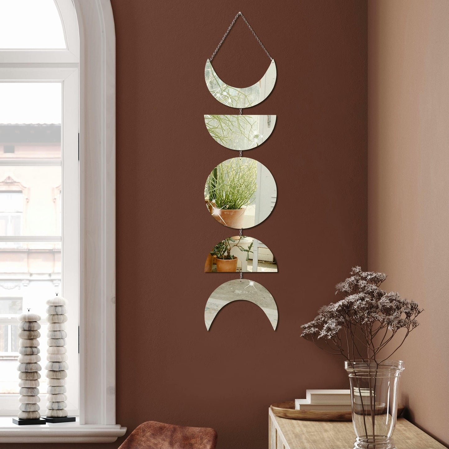 Brehn | Mondphasen Spiegel Wandbehang