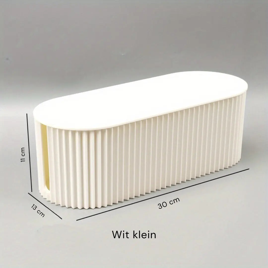 Brehn | Ordoca Kabelbox Schreibtisch Organizer | Kabelmanagement & Aufbewahrung | Weiß | 30x11x13 cm