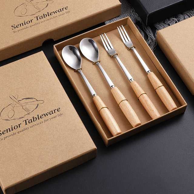 Holzgriff Besteck Tragbares Set | Brehn
