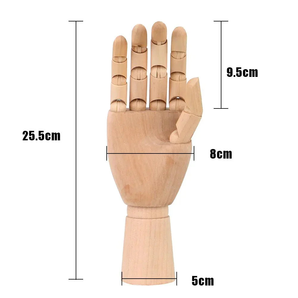 Holzbewegliches Handmodell 25 cm Moderne Kunst Referenz | Brehn