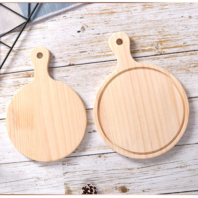 Holz-Pizza-Board Rund mit Hand Pizza Backblech Pizza Board | Brehn
