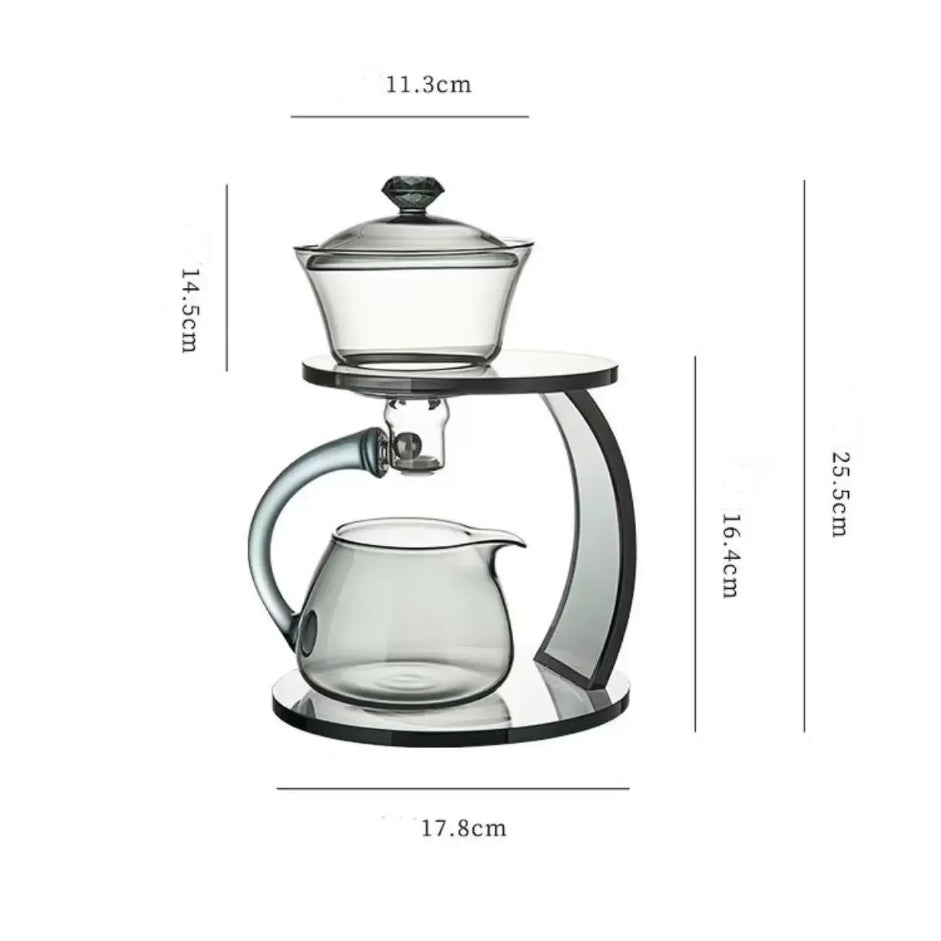 Brehn | Glatte Bogen Glas Magnet Teekanne Set