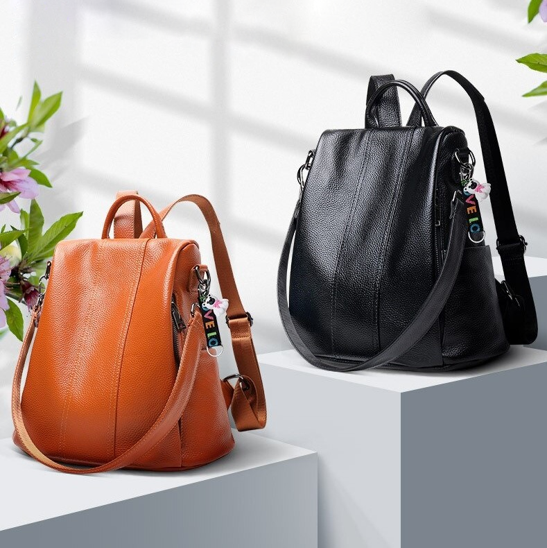 Brehn | Diebstahlresistenter Leder-Rucksack
