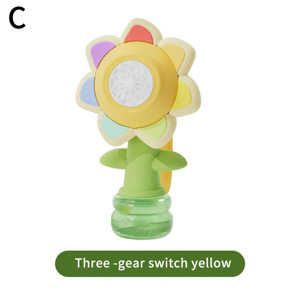 Brehn | Elektrische Sonnenblumenförmige Tragbare Kinder Spaß Seifenblasenmaschine Spielzeug