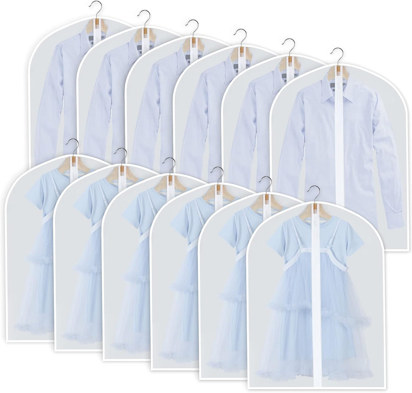 PEVA Kleiderhüllen-Set – 24er-Pack hängende Kleiderhüllen in 3 Größen | Brehn