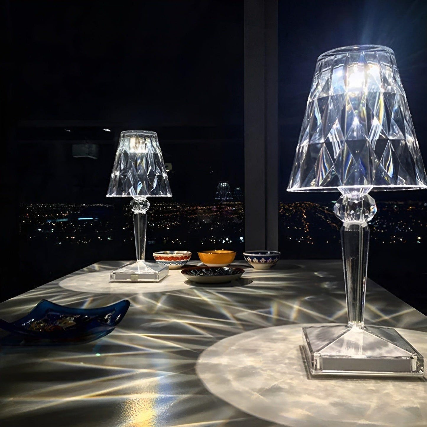 Diamond Glow - Wireless USB Crystal Shine Nachttischlampe | Brehn